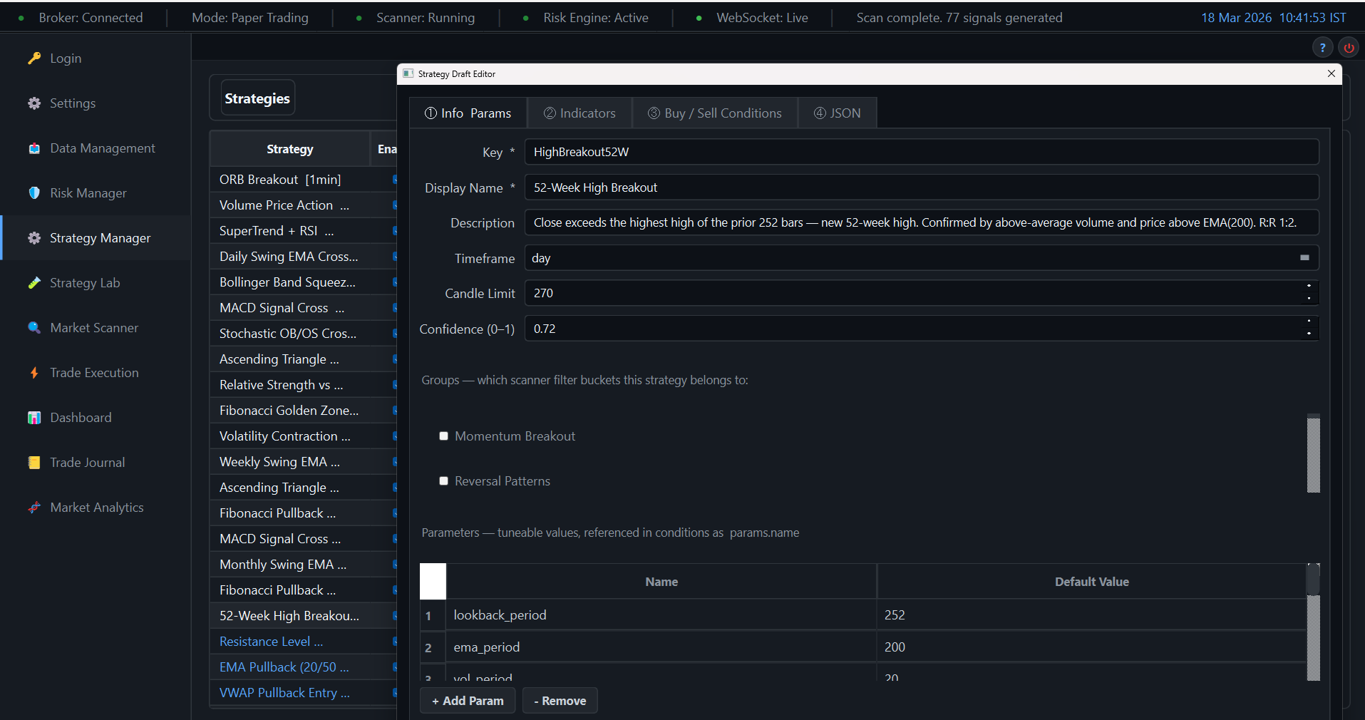Migara Strategy Manager — Strategy Draft Editor