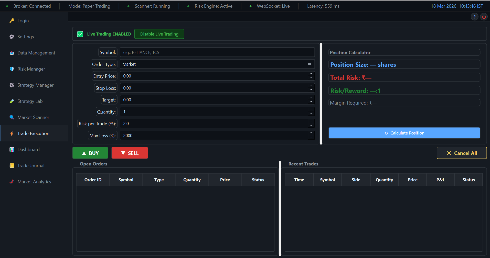 Migara Paper Trader — Real-Time Simulation